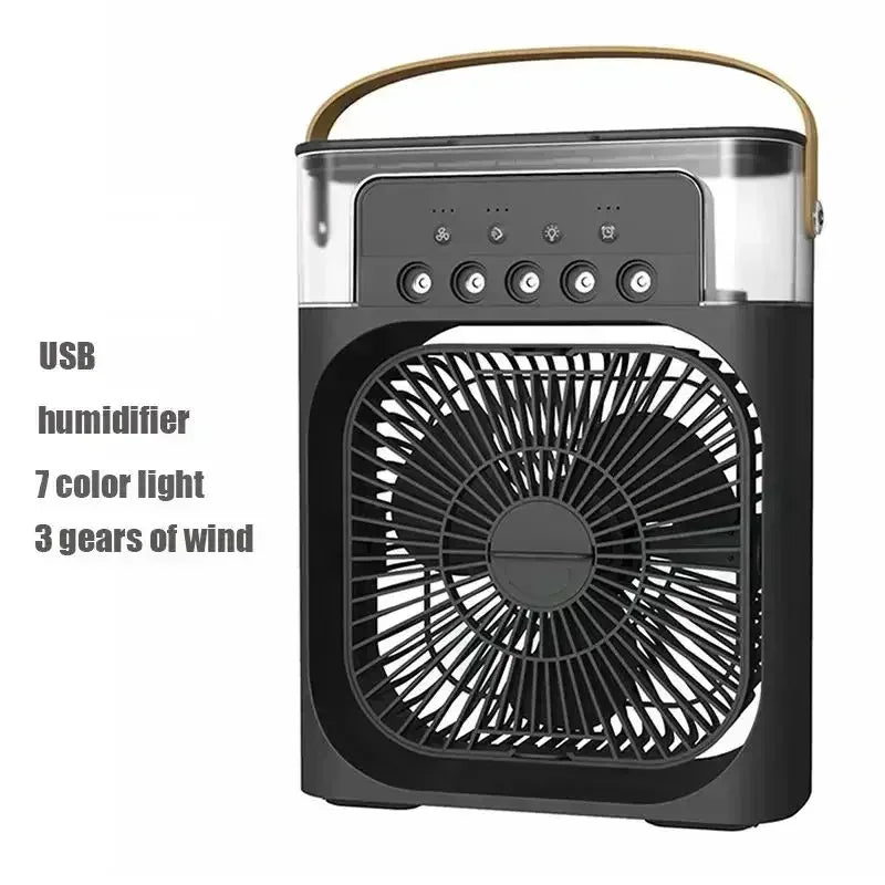 Air Cooler 3-in-1 – Portable Fan, Humidifier & LED Night Light | USB Powered Mini AC for Home, Office & Travel