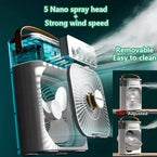 Air Cooler 3-in-1 – Portable Fan, Humidifier & LED Night Light | USB Powered Mini AC for Home, Office & Travel