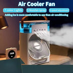 Air Cooler 3-in-1 – Portable Fan, Humidifier & LED Night Light | USB Powered Mini AC for Home, Office & Travel