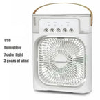 Air Cooler 3-in-1 – Portable Fan, Humidifier & LED Night Light | USB Powered Mini AC for Home, Office & Travel